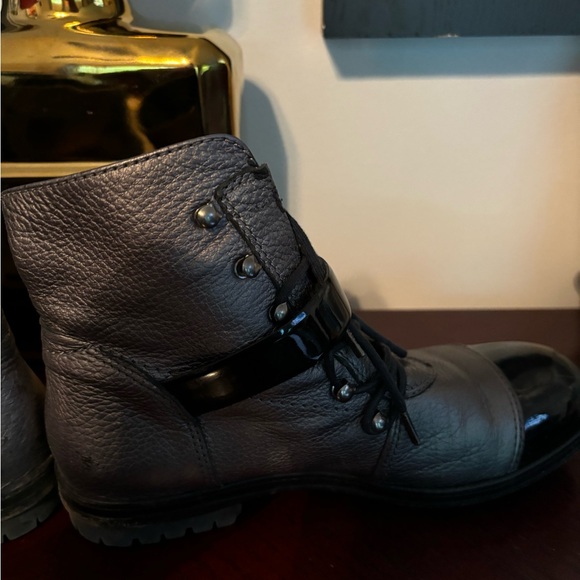 Chanel Patent Leather Cap Toe Combat Boots - Picture 6 of 10